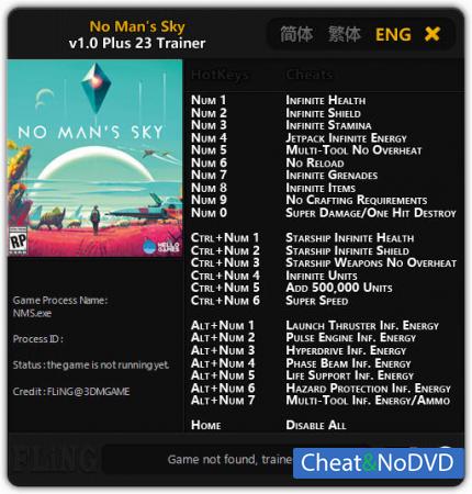 No Man's Sky  Trainer +23 v1.0 {FLiNG}