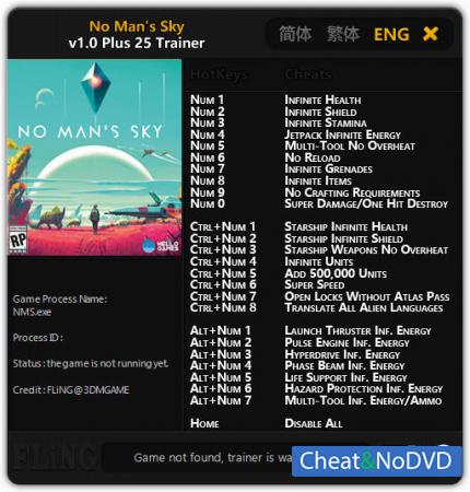 No Man's Sky  Trainer +25 v1.0 {FLiNG}