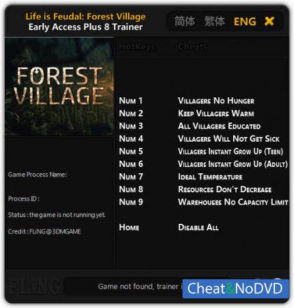 Life is Feudal: Forest Village  Trainer +8 Early Access Updated 2016.09.07 {FLiNG}