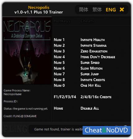 NECROPOLIS: A Diabolical Dungeon Delve  Trainer +10 v1.0 - 1.1 {FLiNG}
