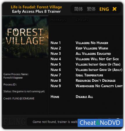 Life is Feudal: Forest Village  Trainer +8 Early Access Updated 2016.09.08 {FLiNG}