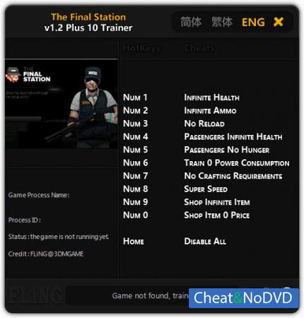 The Final Station  Trainer +10 v1.2 {FLiNG}