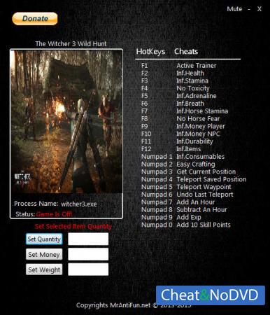 The Witcher 3: Wild Hunt  Trainer +24 v1.31 {MrAntiFun}