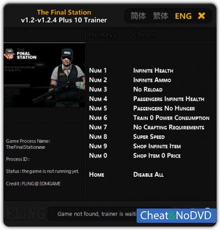The Final Station  Trainer +10 v1.2 - 1.2.4 {FLiNG}