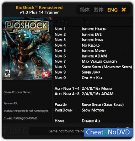 BioShock Remastered  Trainer +14 v1.0 {FLiNG}