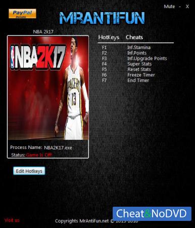 NBA 2K17  Trainer +7 v1.00 {MrAntiFun}