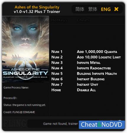 Ashes of the Singularity  Trainer +7 v1.0 - 1.32 {FLiNG}