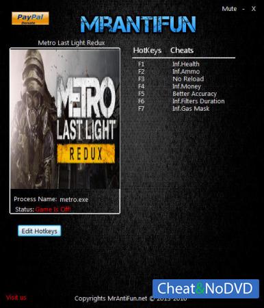 Metro: Last Light Redux  Trainer +7 v1.0.0.3 {MrAntiFun}