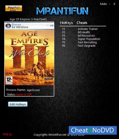 Age of Empires 3 Warchiefs  Trainer +5 v1.06 {MrAntiFun}