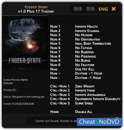 Frozen State  Trainer +17 v1.0 {FLiNG}