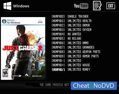 Just Cause 2  Trainer +12 v1.2 Steam {LIRW GHL}