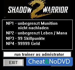 Shadow Warrior 2  Trainer +4 v1.0 {dR.oLLe}