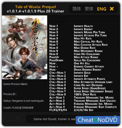 Tale of Wuxia: Prequel  Trainer +28 v1.0.1.4 - 1.0.1.9 {FLiNG}