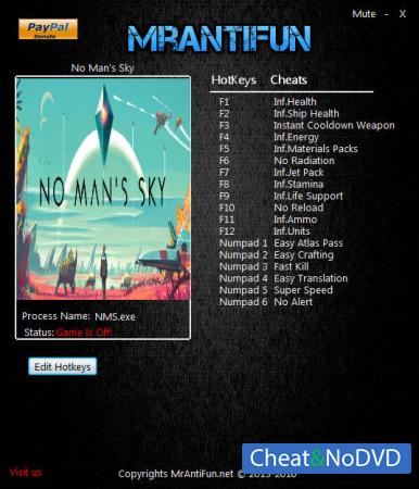 No Man's Sky  Trainer +18 v1.08 {MrAntiFun}