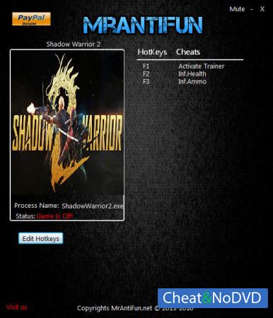 Shadow Warrior 2  Trainer +2 v1.00 {MrAntiFun}