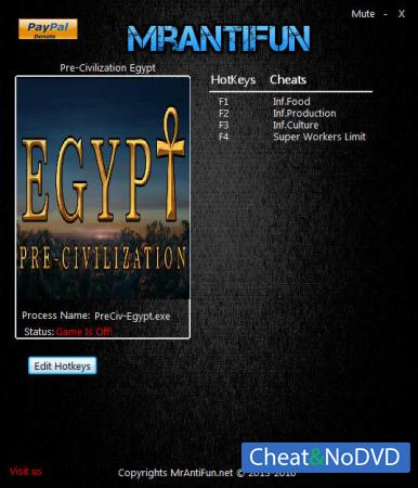 Pre-Civilization Egypt  Trainer +4 v1.00 {MrAntiFun}