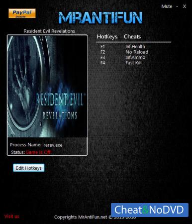 Resident Evil: Revelations  Trainer +4 v10.17.2016 {MrAntiFun}