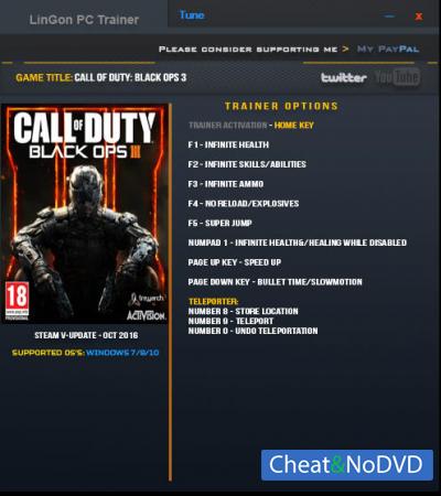 Call of Duty: Black Ops 3  Trainer +9 Update 27 {LinGon}