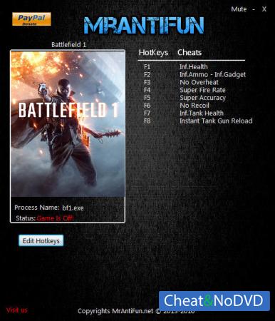 Battlefield 1  Trainer +9 v1.00 {MrAntiFun}