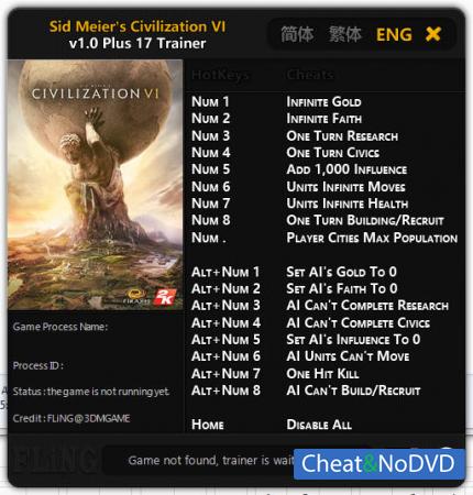 Sid Meiers Civilization 6  Trainer +17 v1.0 {FLiNG} 