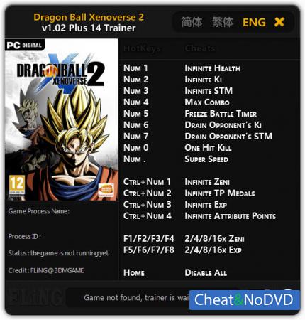 Dragon Ball Xenoverse 2  Trainer +14 v1.02 {FLiNG}