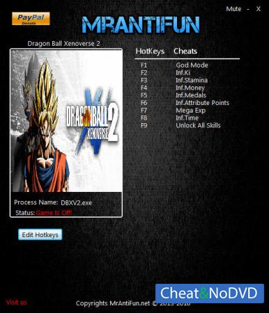 Dragon Ball Xenoverse 2  Trainer +9 v1.02 {MrAntiFun}