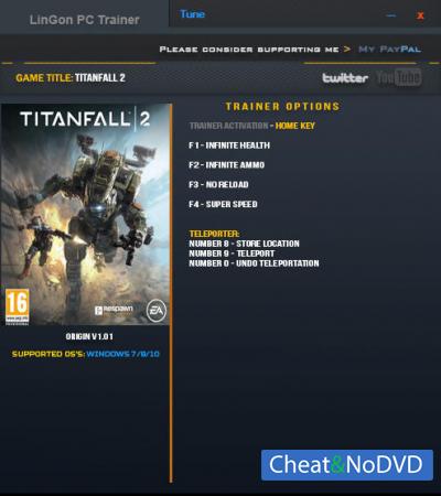 Titanfall 2  Trainer +6 v1.01  {LinGon}