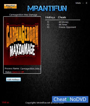 Carmageddon: Max Damage  Trainer +3 v1.0.0.9853 {MrAntiFun}