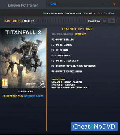 Titanfall 2  Trainer +9 v2.0.0.7 {LinGon} 