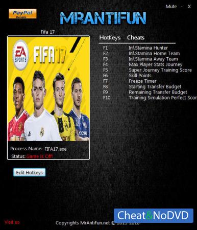 FIFA 17  Trainer +10 v1.00 {MrAntiFun}