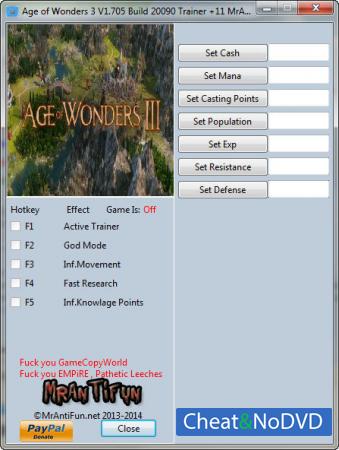 Age of Wonders 3  Trainer +11 v1.705 Build 20090 {MrAntiFun}