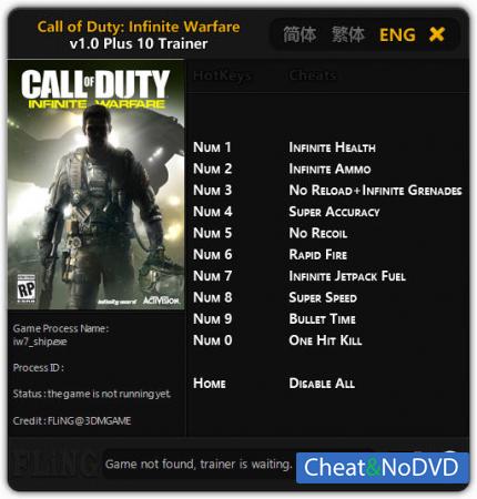 Call of Duty: Infinite Warfare  Trainer +10 v1.0 {FLiNG}