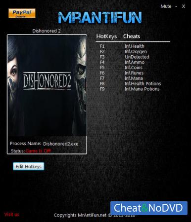 Dishonored 2  Trainer +9 v1.00 {MrAntiFun}