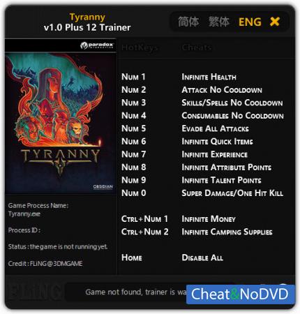 Tyranny  Trainer +12 v1.0 {FLiNG}