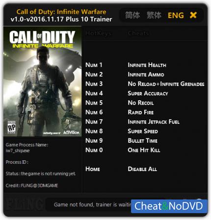 Call of Duty: Infinite Warfare  Trainer +10 v1.0 Update.2016.11.17 {FLiNG}