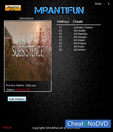 Subsistence  Trainer +7 v1.0.12466 {MrAntiFun}