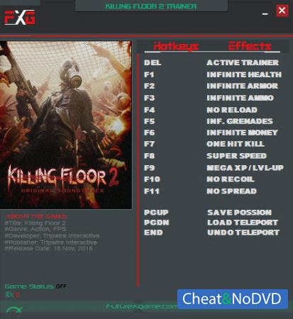 Killing Floor 2  Trainer +12 v1048 {FutureX}