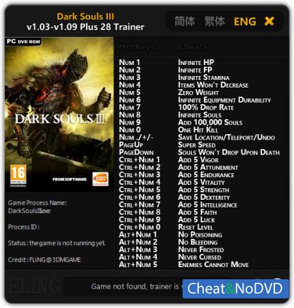 Dark Souls 3  Trainer +28 v1.03 - 1.09 {FLiNG}