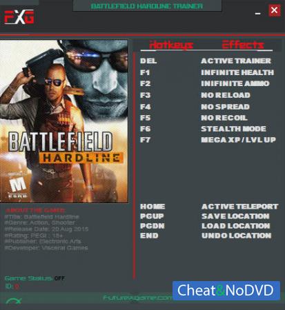 Battlefield Hardline  Trainer +8 v2.0 {FutureX}