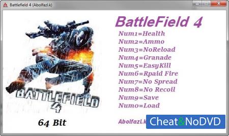 Battlefield 4  Trainer +9 v1.7 build 104788 {Abolfazl.k}