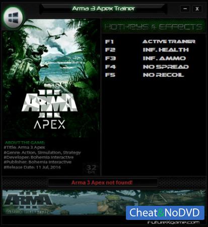 Arma 3 Apex  Trainer +4 Update 14.11.2016 {FutureX}