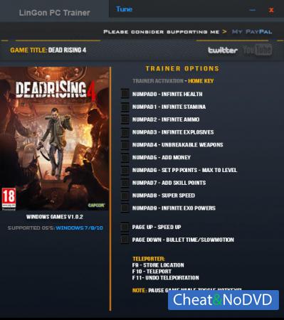 Dead Rising 4  Trainer +13 v1.02 Update 09:12.2016 x64bit {LinGon}