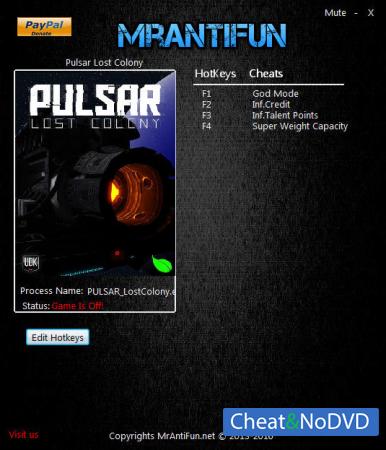 PULSAR: Lost Colony  Trainer +4 v11.5 Beta {MrAntiFun}