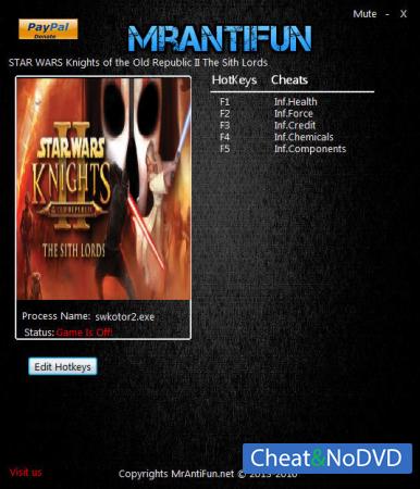 Star Wars: Knights of the Old Republic 2  The Sith Lords  Trainer +5 v12.13.2016 {MrAntiFun}