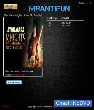 Star Wars: Knights of the Old Republic  Trainer +2 v1.0.3.0 {MrAntiFun}