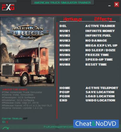 American Truck Simulator  Trainer +9 v1.4.2.2s 64-Bit {FutureX}