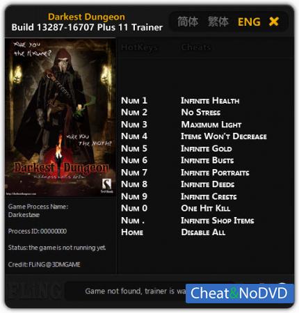 Darkest Dungeon  Trainer +11 v13287 - 16707 {FLiNG}