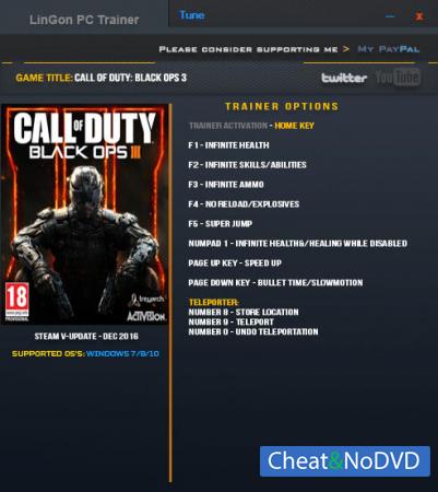 Call of Duty: Black Ops 3  Trainer +9 Update 28 {LinGon}