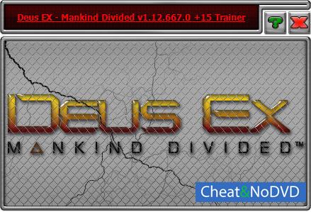 Deus Ex: Mankind Divided  Trainer +15 v1.12.667.0 {HoG}