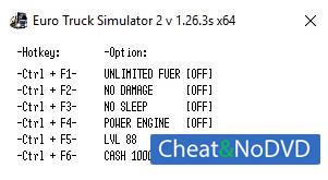 Euro Truck Simulator 2  Trainer +6 v1.26.3s x64 {LIRW GHL}